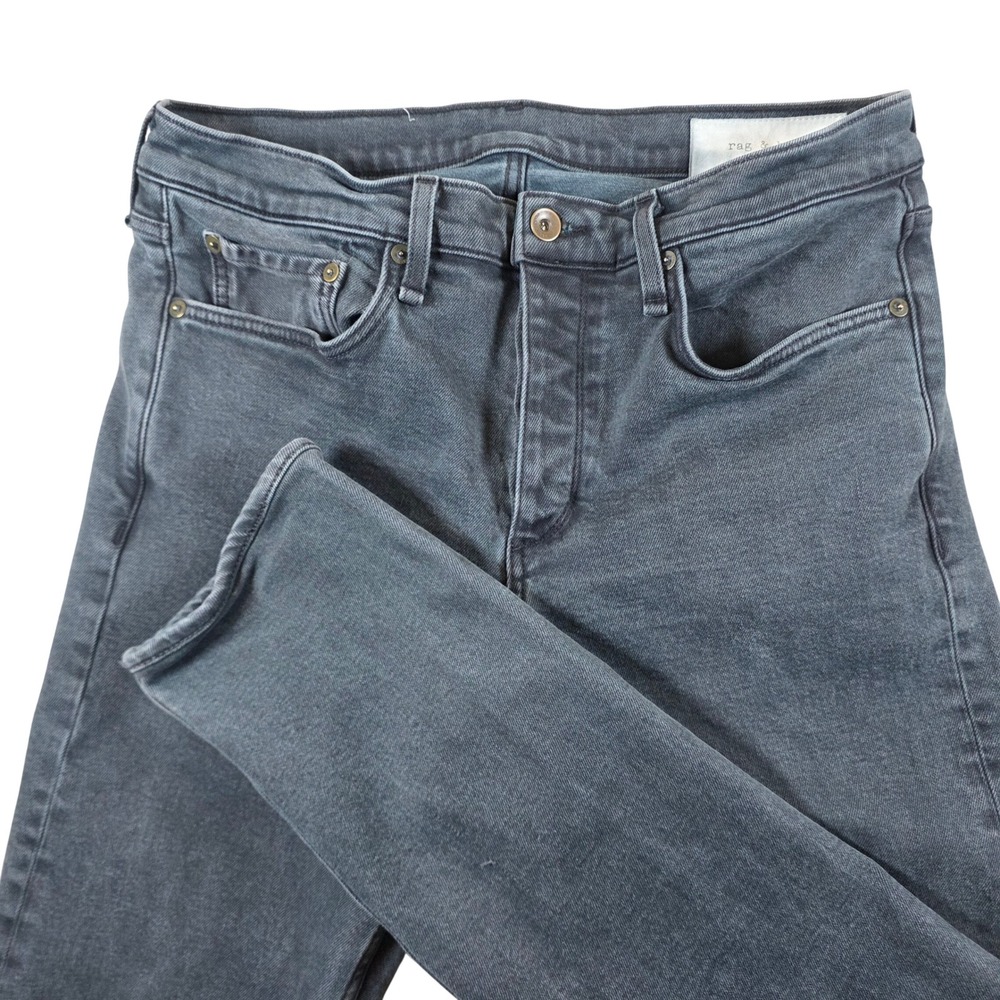Rag & Bone Fit 2 Slim Jeans Mens 33 Blackened Navy Dark Wash Denim button fly